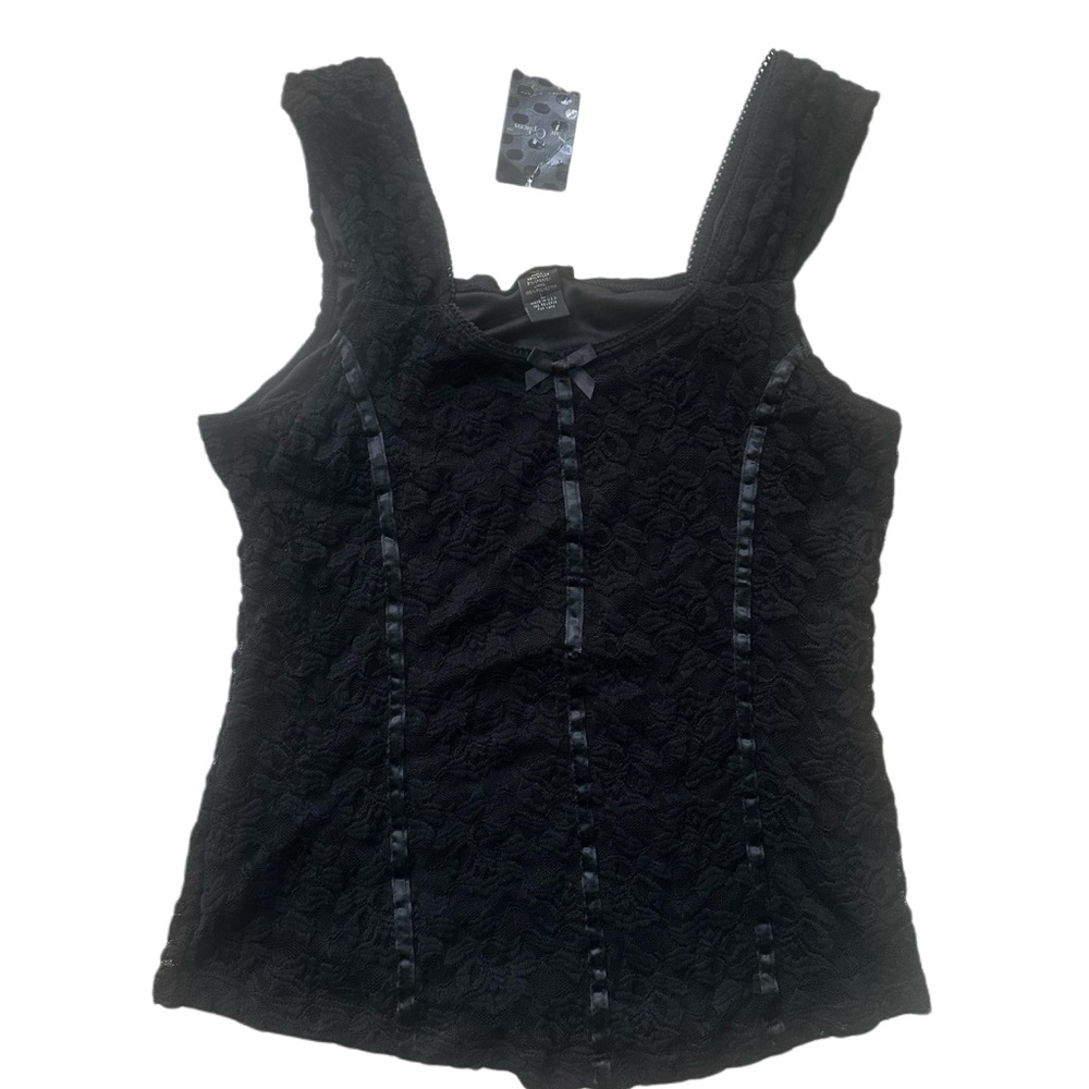 Black lace bodice look tank size L NWT Whimsigoth